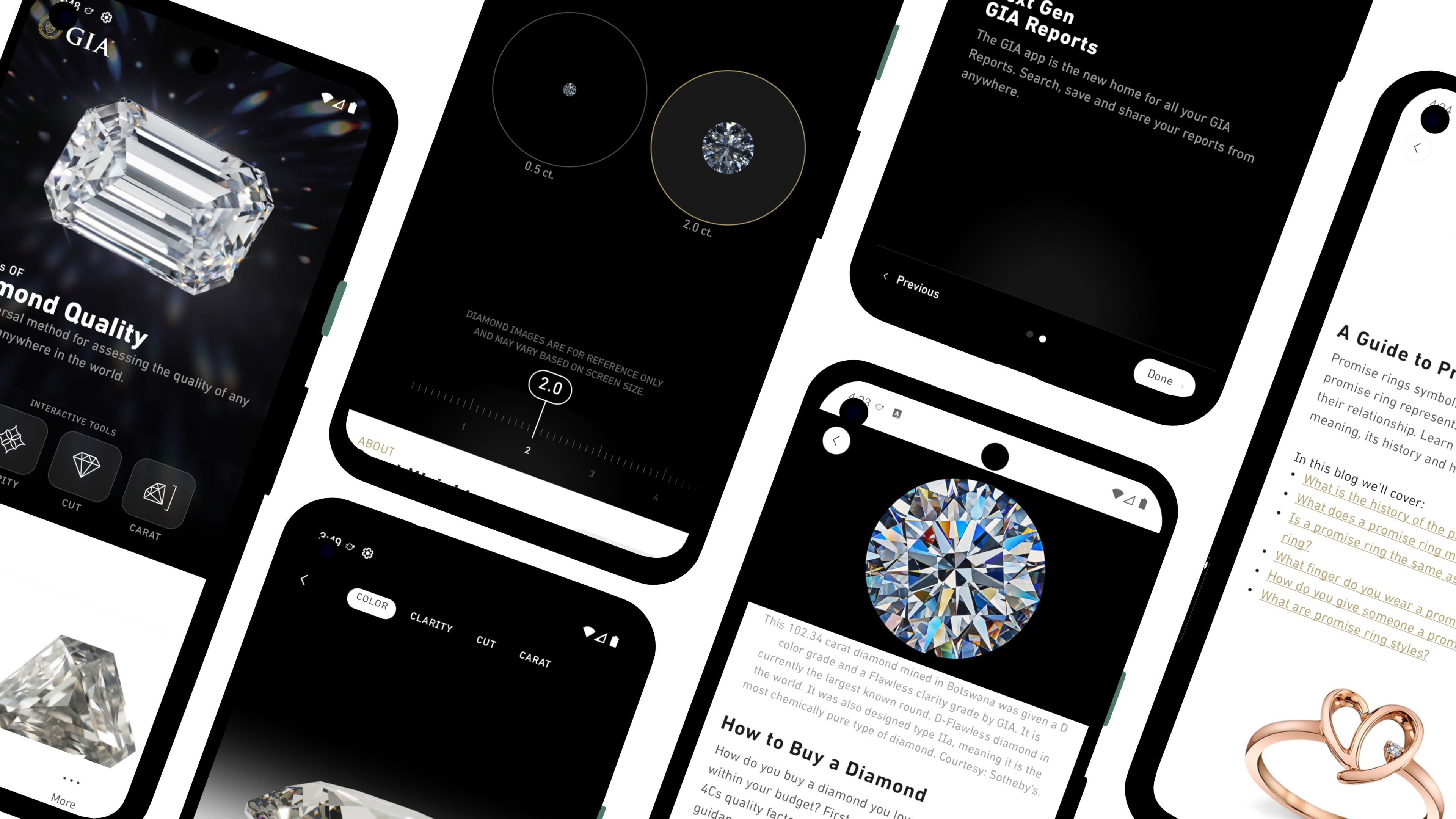 Wide shot of GIA app screens