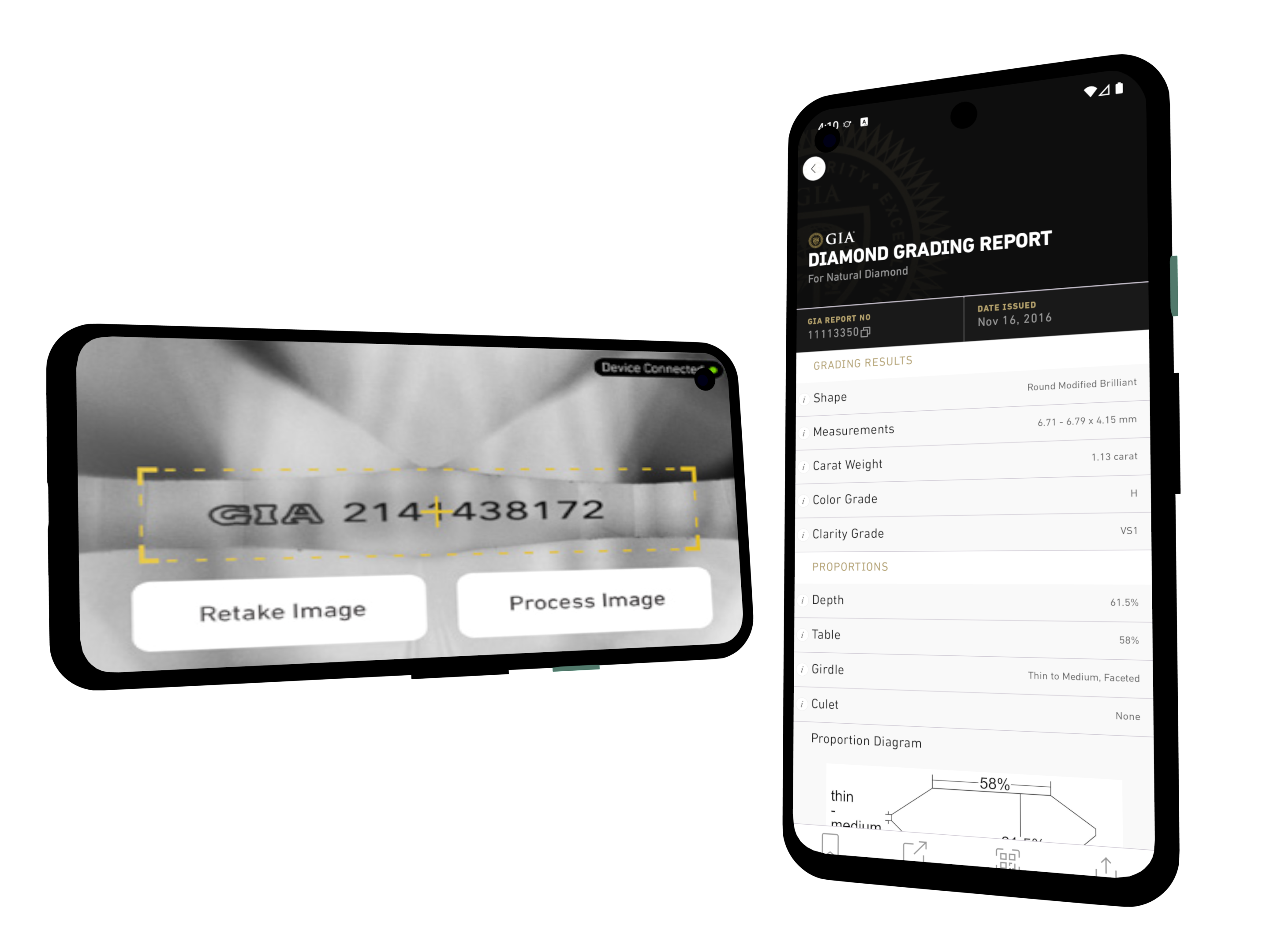 Report comparison view